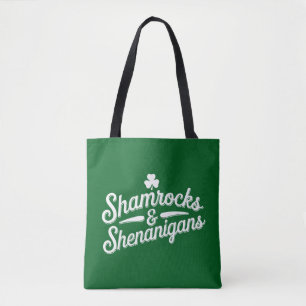 Happy St Patricks Day Lucky Shamrock & Shenanigans Tote Bag