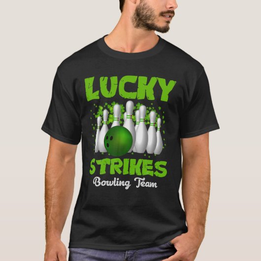 Happy St. Patrick's Day Lucky Strikes Bowling Team T-shirt (Voorkant)