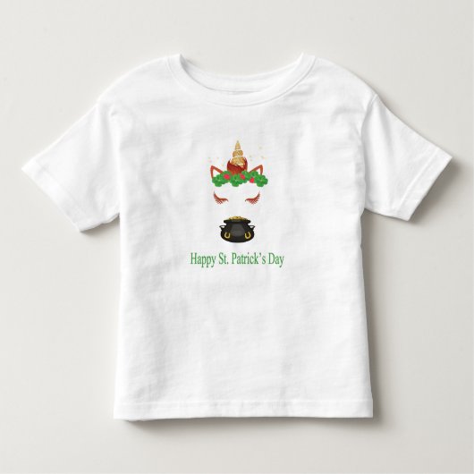 Happy St. Patrick's Day Magical Unicorn, Kinderen Kinder Shirts (Voorkant)