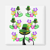 Happy St. Patrick's Day Magnets Cat Floral Magneet (Voorkant)