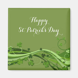 Happy St. Patrick's Day Magnets Floral Clovers Magneet