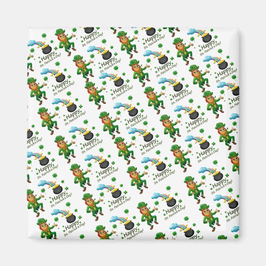 Happy St. Patrick's Day Magnets Leprechaun Magneet (Voorkant)