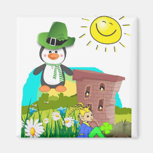 Happy St. Patrick's Day Magnets Penguin Magneet
