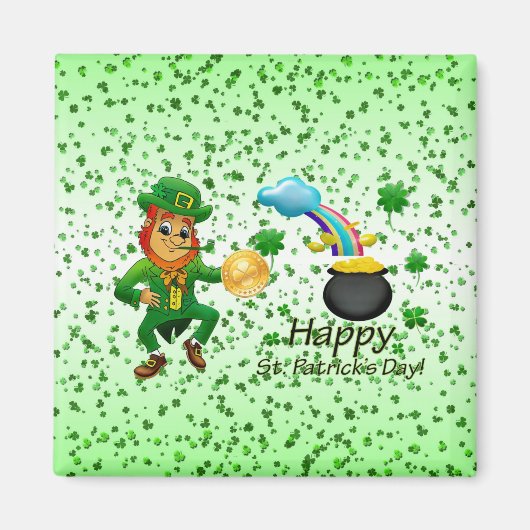 Happy St. Patrick's Day Magnets Rainbow Magneet (Voorkant)