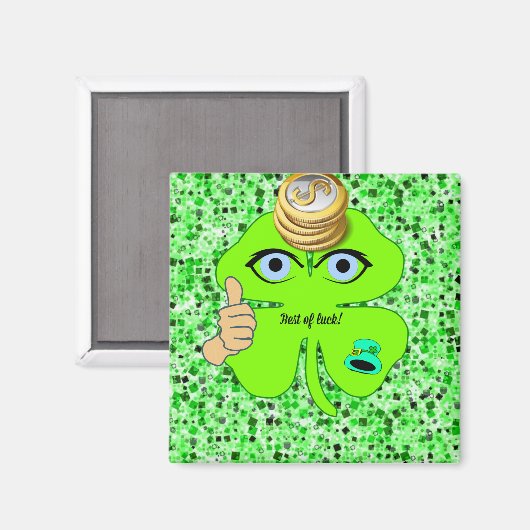 Happy St. Patrick's Day Magnets Shamrock Magneet (Voorkant / Achterkant)