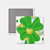 Happy St. Patrick's Day Magnets Shamrock Magneet (Voorkant / Achterkant)
