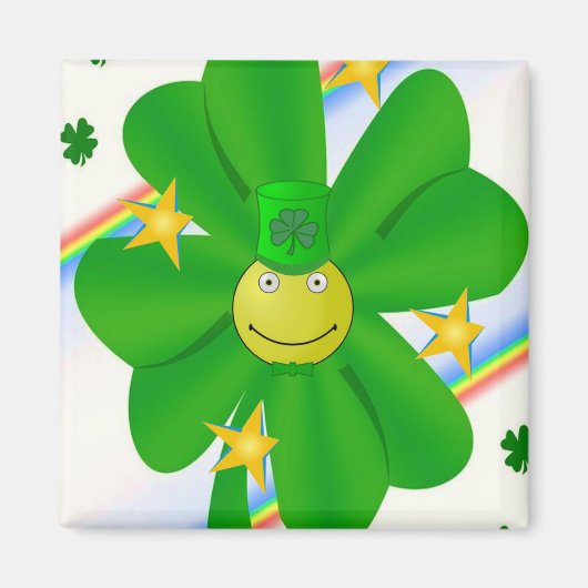 Happy St. Patrick's Day Magnets Shamrock Magneet (Voorkant)
