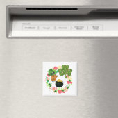 Happy St. Patrick's Day Magnets Teddy Bear Floral Magneet (Insitu (Vaatwasser))