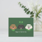 Happy St Patricks Day Maltipoo Honden Briefkaart (Staand voorkant)