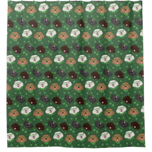 Happy St Patricks Day Maltipoo Honden Douchegordijn (Voorkant)
