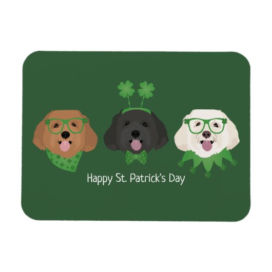 Happy St Patricks Day Maltipoo Honden Magneet (Horizontaal)