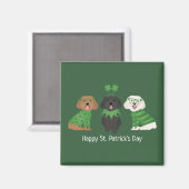 Happy St Patricks Day Maltipoo Honden Magneet (Voorkant / Achterkant)