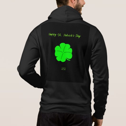 Happy St. Patrick's Day Mannen Full-Zip Hoodie (Achterkant)