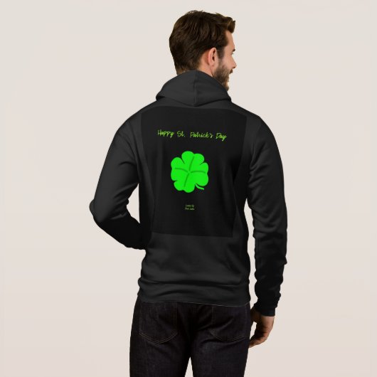 Happy St. Patrick's Day Mannen Full-Zip Hoodie (Achterkant volledig)