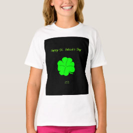 Happy St. Patrick's Day Meisjes Wit Basic T Shirt