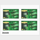 Happy St Patrick's Day met de gouden pot Rechthoekige Sticker (Vel)