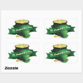 Happy St Patrick's Day met de gouden pot Rechthoekige Sticker (Vel)