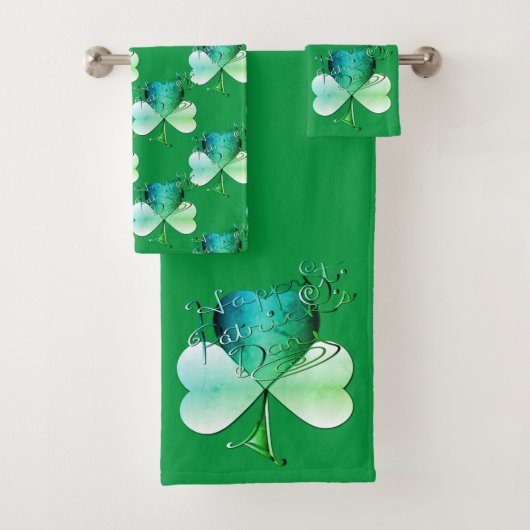 "Happy St. Patrick's Day" met de hand geschreven Bad Handdoek (Insitu)