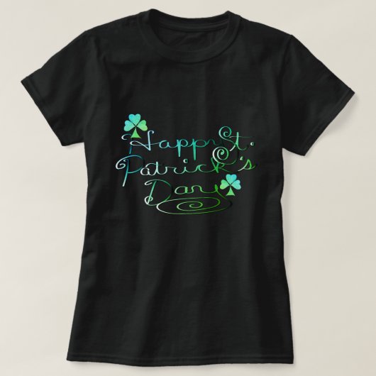 "Happy St. Patrick's Day" met de hand geschreven m T-shirt (Design voorkant)