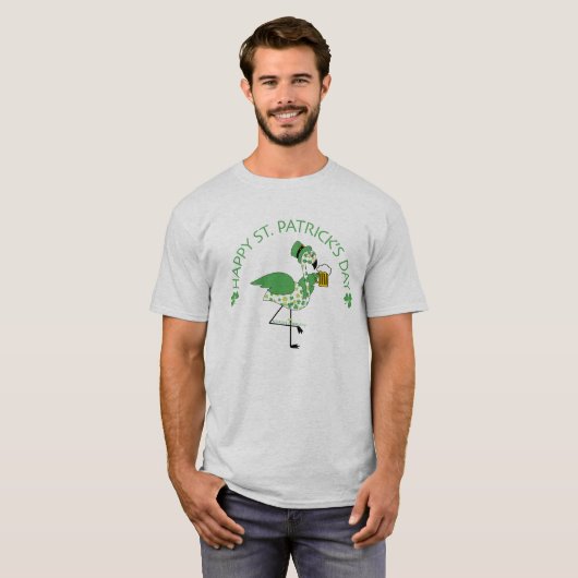 Happy St. Patrick's Day met Flamingo T-shirt (Voorkant volledig)