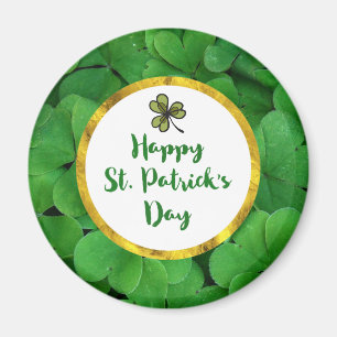 Happy St. Patrick's Day met Green Clovers Magneet