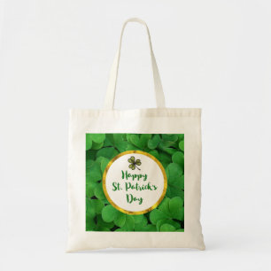 Happy St. Patrick's Day met Green Clovers Tote Bag