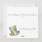 Happy St Patrick's Day met Klaver Leprechaun Pet Feestdagenkaart (Achterkant)