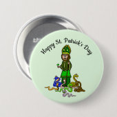 Happy St. Patrick's Day met Sakes Button (Voorkant /achterkant)