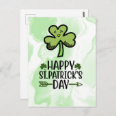 Happy St.Patrick's Day met shamrock Card Briefkaart (Voorkant / Achterkant)