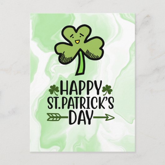 Happy St.Patrick's Day met shamrock Card Briefkaart (Voorkant)