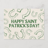 Happy St Patrick's Day Minimalist Green Horseshoe Briefkaart (Voorkant)