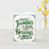 Happy St. Patrick's Day Motivational Quote Apparel Kaart (Gele Bloem)