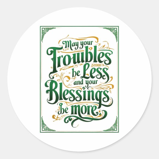 Happy St. Patrick's Day Motivational Quote Apparel Ronde Sticker (Voorkant)