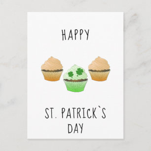 Happy St. Patrick's day Muffins en Shamrock Briefkaart