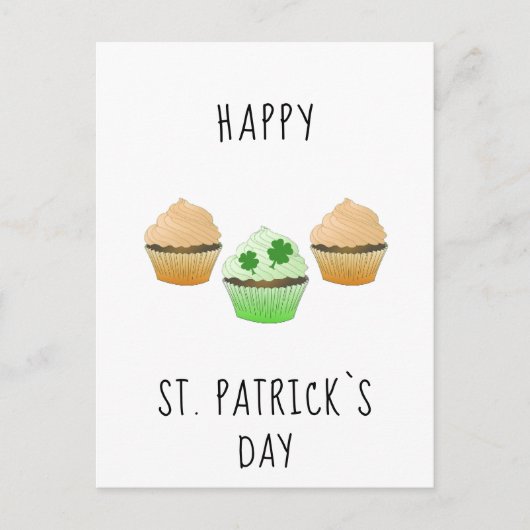 Happy St. Patrick's day Muffins en Shamrock Briefkaart (Voorkant)
