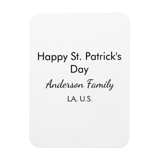 Happy st. Patrick's day name family place simple g Magneet (Verticaal)