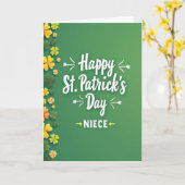 Happy St Patricks Day Niece Card Kaart (Gele Bloem)