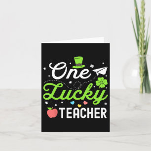 Happy St Patricks Day One Lucky Teacher Shamrock W Kaart