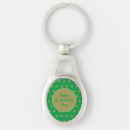 Happy St. Patrick's Day Oval Sleutelhanger (Groen)