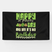 Happy St Patricks Day over mijn verjaardag in het  Spandoek (Horizontaal)