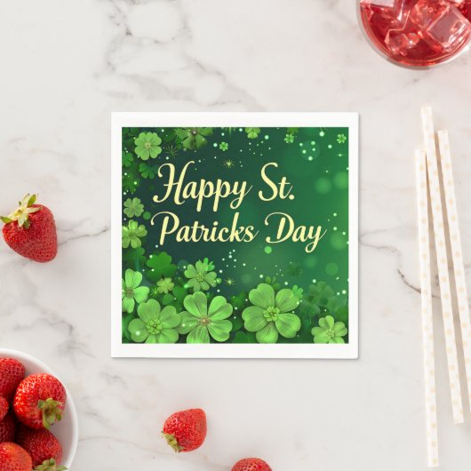 Happy St. Patrick's Day Paper Napkin Servet (Insitu)