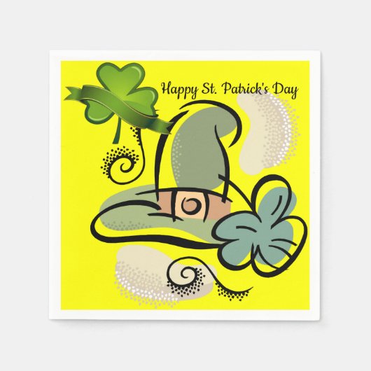 Happy St. Patrick's Day Paper Napkins Servet (Voorkant)