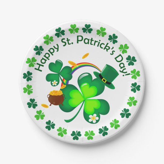 Happy St. Patrick's Day Papieren Bordje (Voorkant)