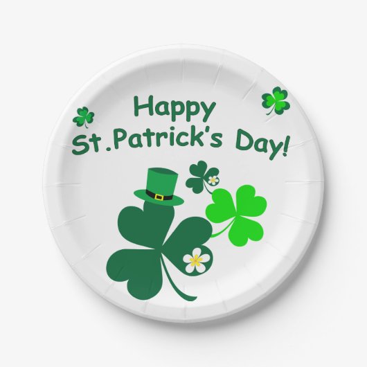 Happy St. Patrick's Day Papieren Bordje (Voorkant)