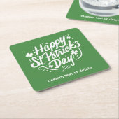 Happy St Patricks Day Party Custom Irish Shamrocks Kartonnen Onderzetters (Schuin)