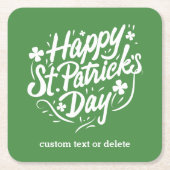 Happy St Patricks Day Party Custom Irish Shamrocks Kartonnen Onderzetters (Voorkant)