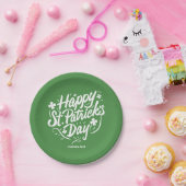 Happy St Patricks Day Party Custom Irish Shamrocks Papieren Bordje (Feest)