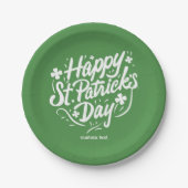 Happy St Patricks Day Party Custom Irish Shamrocks Papieren Bordje (Voorkant)