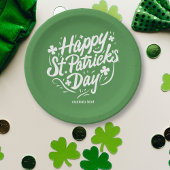 Happy St Patricks Day Party Custom Irish Shamrocks Papieren Bordje