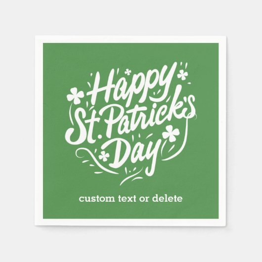 Happy St Patricks Day Party Custom Irish Shamrocks Servet (Voorkant)